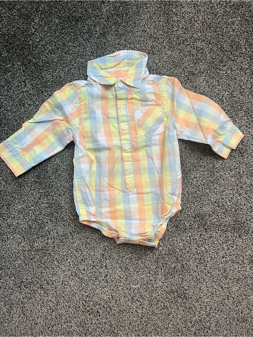 Joe Fresh Pastel Plaid One-Piece in Yellow, Blue & Peach